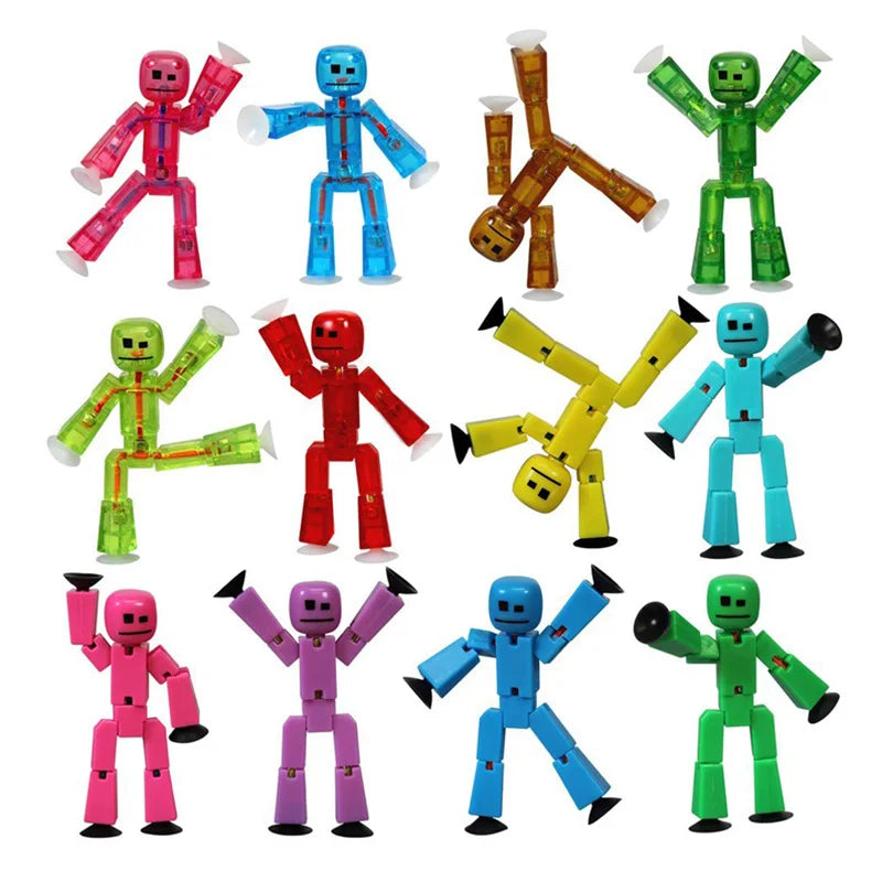 1pc Sticky Robot Action Figures Toy with Sucker Deformable Animals Figure Suction Cup Toys for Kids Boys and Girls