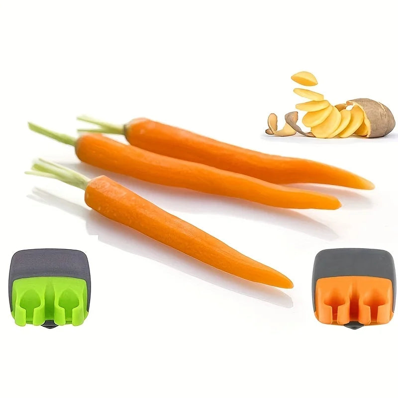 1PC Stainless Steel Handheld Vegetable Peeler with Rubber Finger Grip Comfortable Palm Peeler for Carrots And More