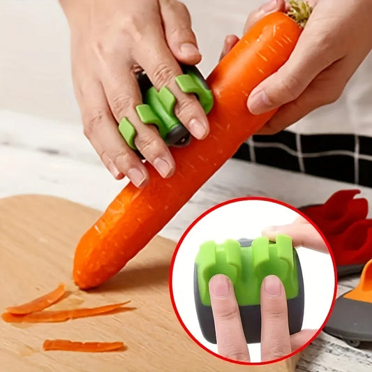 1PC Stainless Steel Handheld Vegetable Peeler with Rubber Finger Grip Comfortable Palm Peeler for Carrots And More