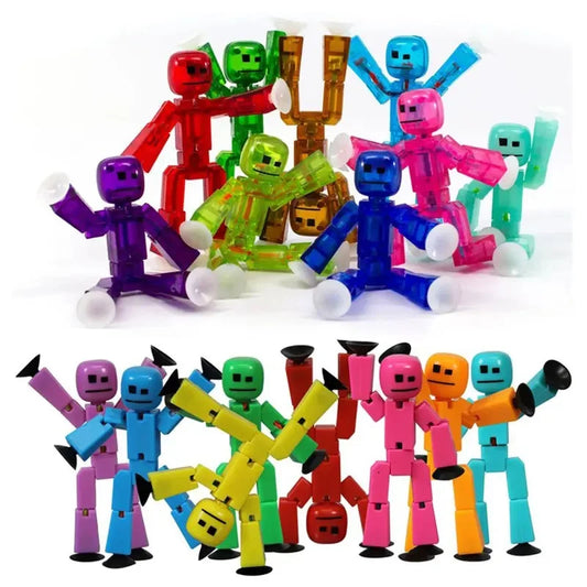 1pc Sticky Robot Action Figures Toy with Sucker Deformable Animals Figure Suction Cup Toys for Kids Boys and Girls