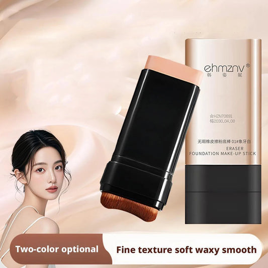 Flawless Eraser Foundation Stick,Korean Hydrating Lightweight Foundation Stick with Brush, Waterproof Thin and Cover Blemishes