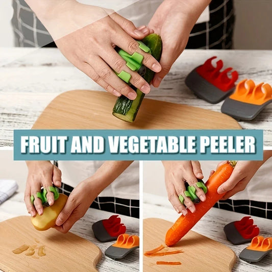 1PC Stainless Steel Handheld Vegetable Peeler with Rubber Finger Grip Comfortable Palm Peeler for Carrots And More