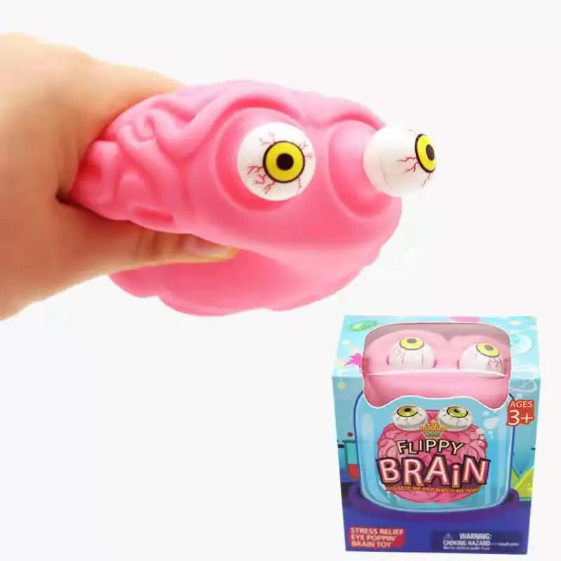 Anti Stress Flippy Brain Squishy Eye Popping Squeeze Fidget Toy Cool Stuff Kids ADHD Autism Anxiety Relief Toy