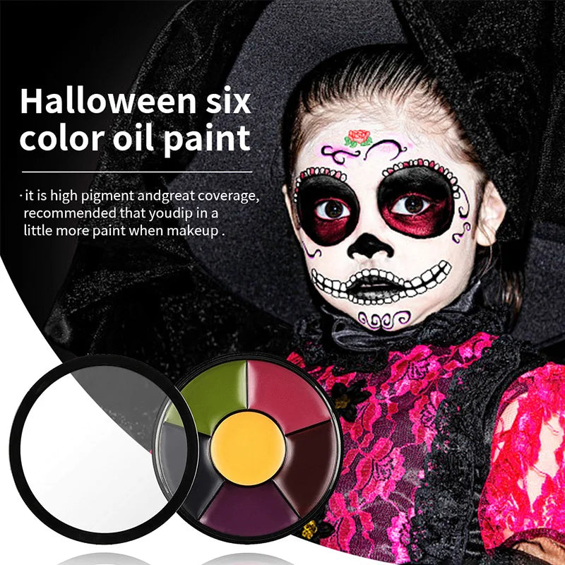 6-color zombie makeup set, SFX face painting set, Halloween, horror costumes,long-lasting and non-toxic,realistic zombie effects