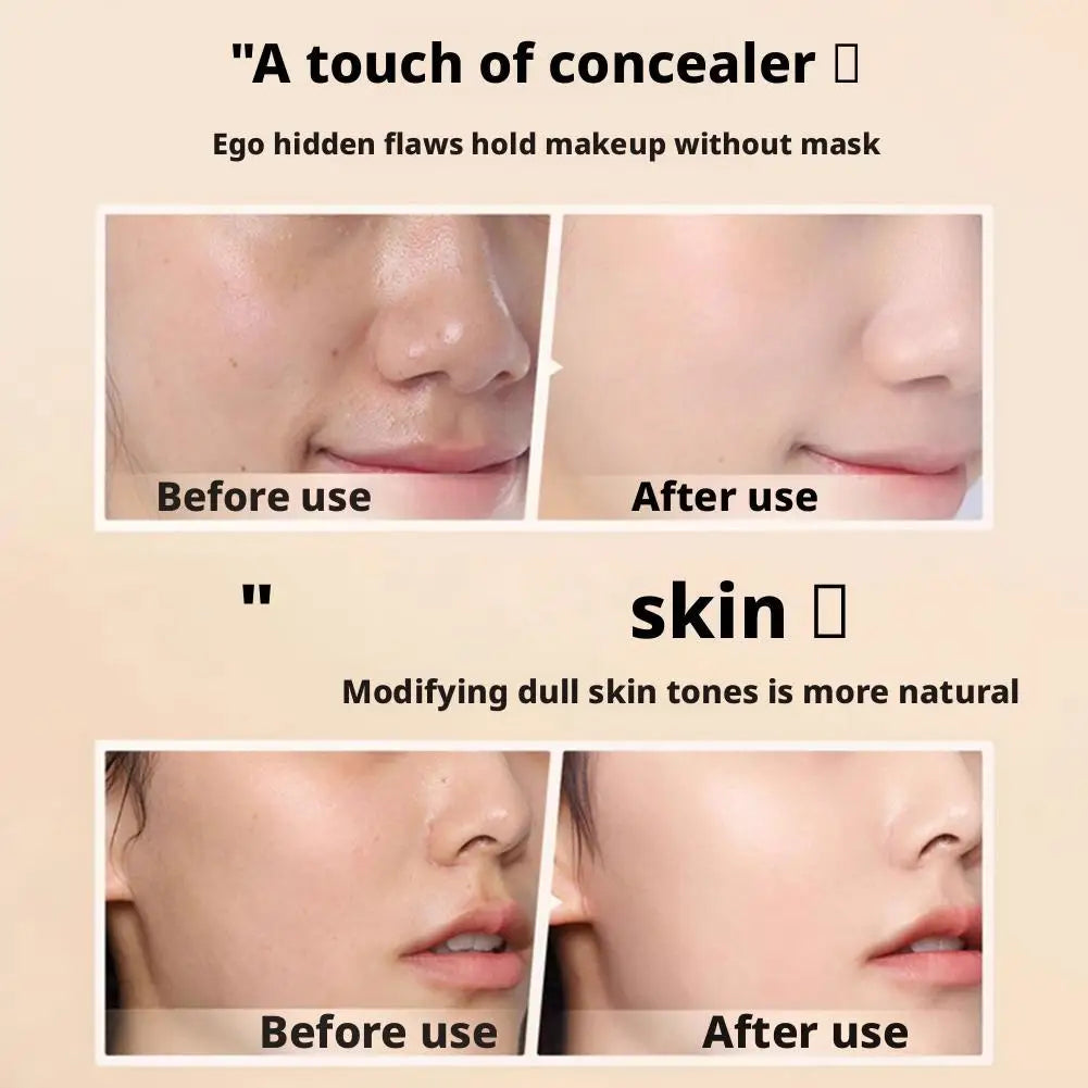 Flawless Eraser Foundation Stick,Korean Hydrating Lightweight Foundation Stick with Brush, Waterproof Thin and Cover Blemishes