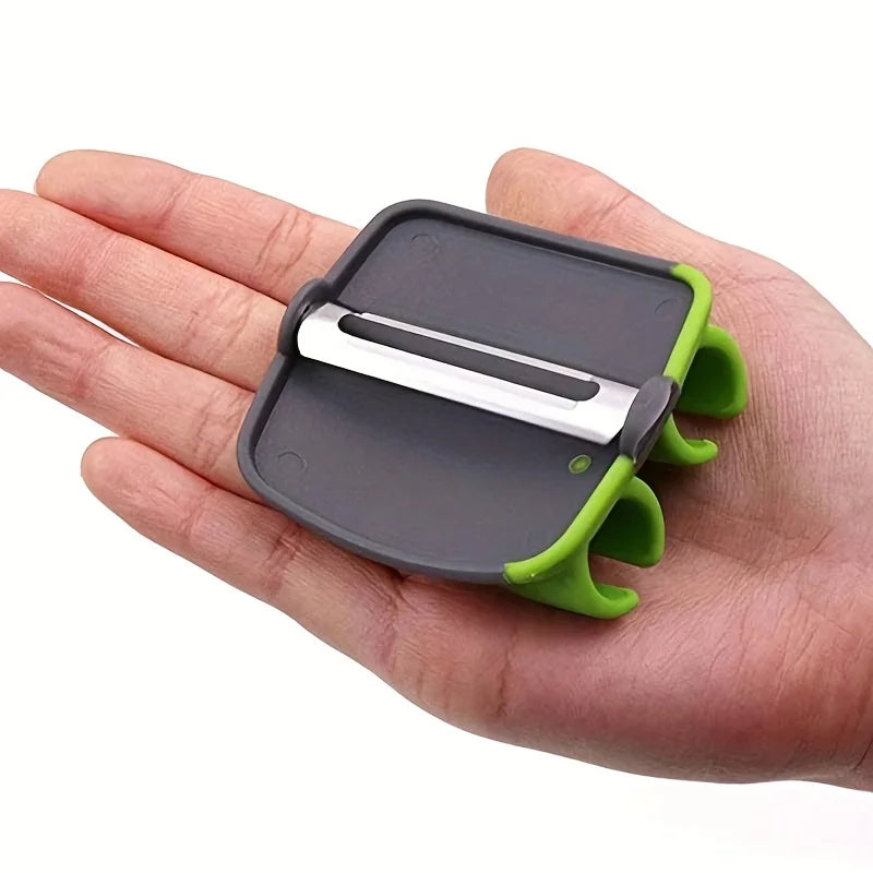 1PC Stainless Steel Handheld Vegetable Peeler with Rubber Finger Grip Comfortable Palm Peeler for Carrots And More