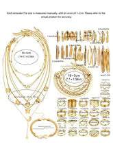 New 57 Pcs/Set Fashion Jewelry Sets For Women Metal Wide Face Earrings Necklaces Bracelets Ankles Rings Combinations Set Jewelry