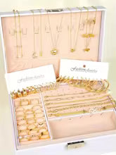 New 57 Pcs/Set Fashion Jewelry Sets For Women Metal Wide Face Earrings Necklaces Bracelets Ankles Rings Combinations Set Jewelry