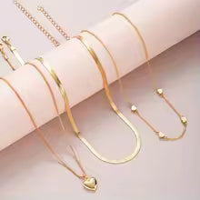 54 Pcs/Set Vintage Elegant Pearl Earrings Ring Heart Pendant Necklace Bracelet For Women Boho Daily Wear Jewelry Set Gifts 2024