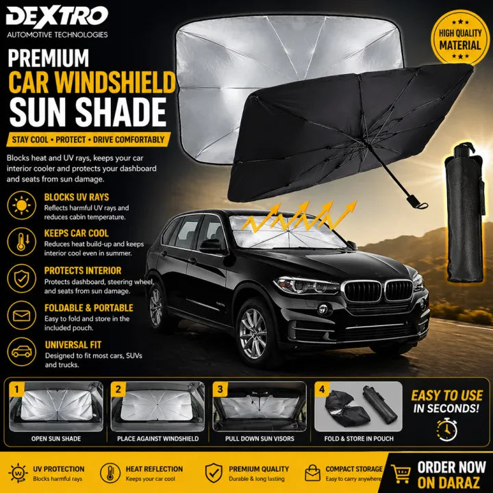 Car Sun Shade Umbrella – Foldable UV Protector
