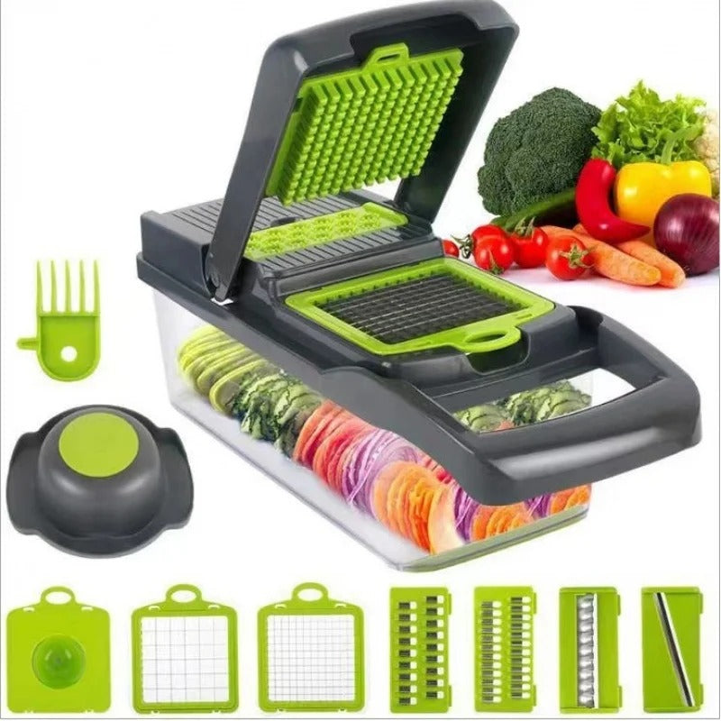 14pcs/16pcs Set,Vegetable Chopper, Multifunctional Fruit Slicer, Manual Food Grater, Vegetable Slicer, Cutter With Container
