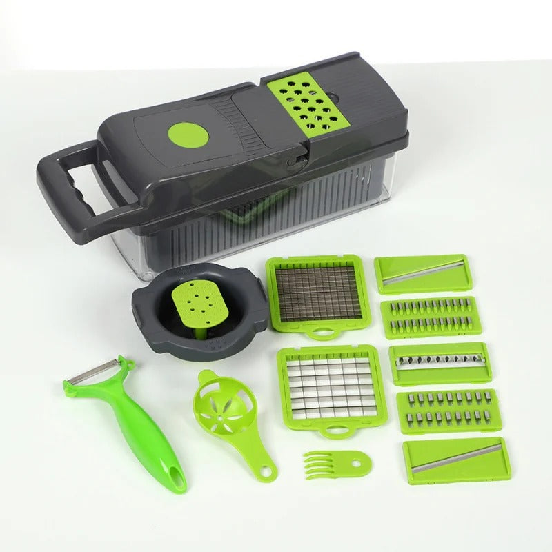 14pcs/16pcs Set,Vegetable Chopper, Multifunctional Fruit Slicer, Manual Food Grater, Vegetable Slicer, Cutter With Container