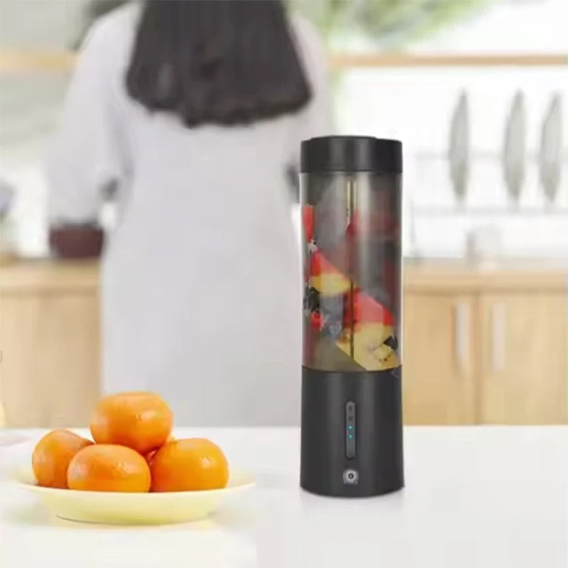 450ml portable fresh juice juicer, USB rechargeable wireless home smoothie blender with stainless steel blades