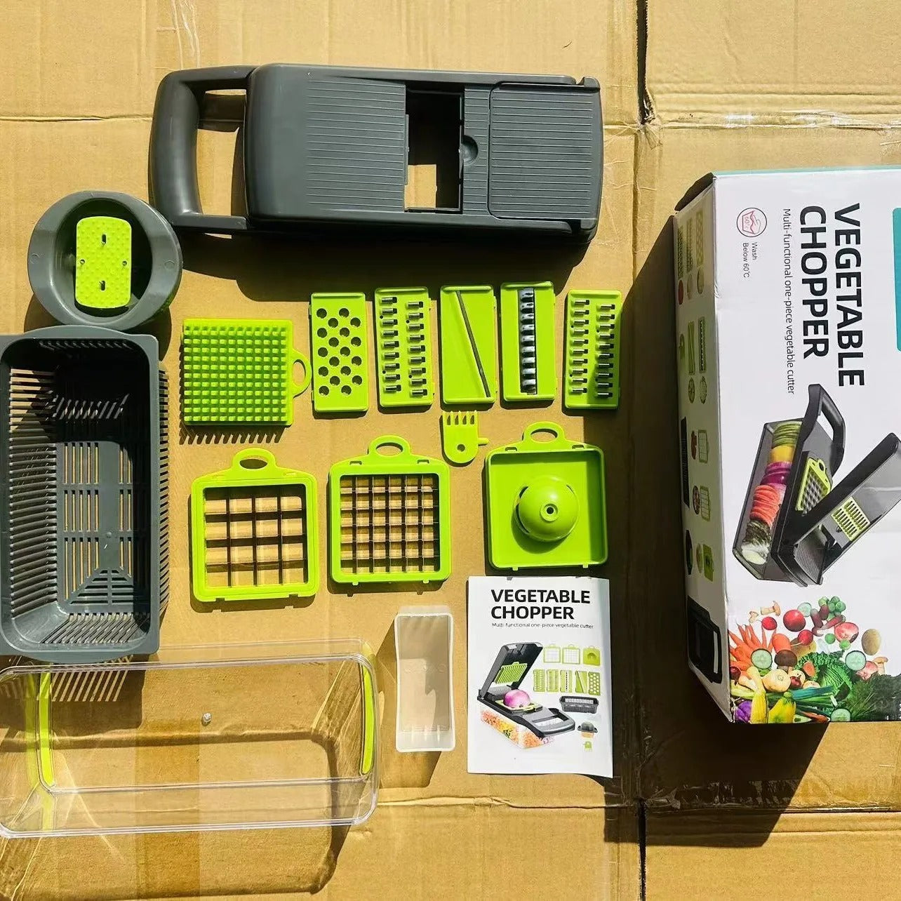 14pcs/16pcs Set,Vegetable Chopper, Multifunctional Fruit Slicer, Manual Food Grater, Vegetable Slicer, Cutter With Container
